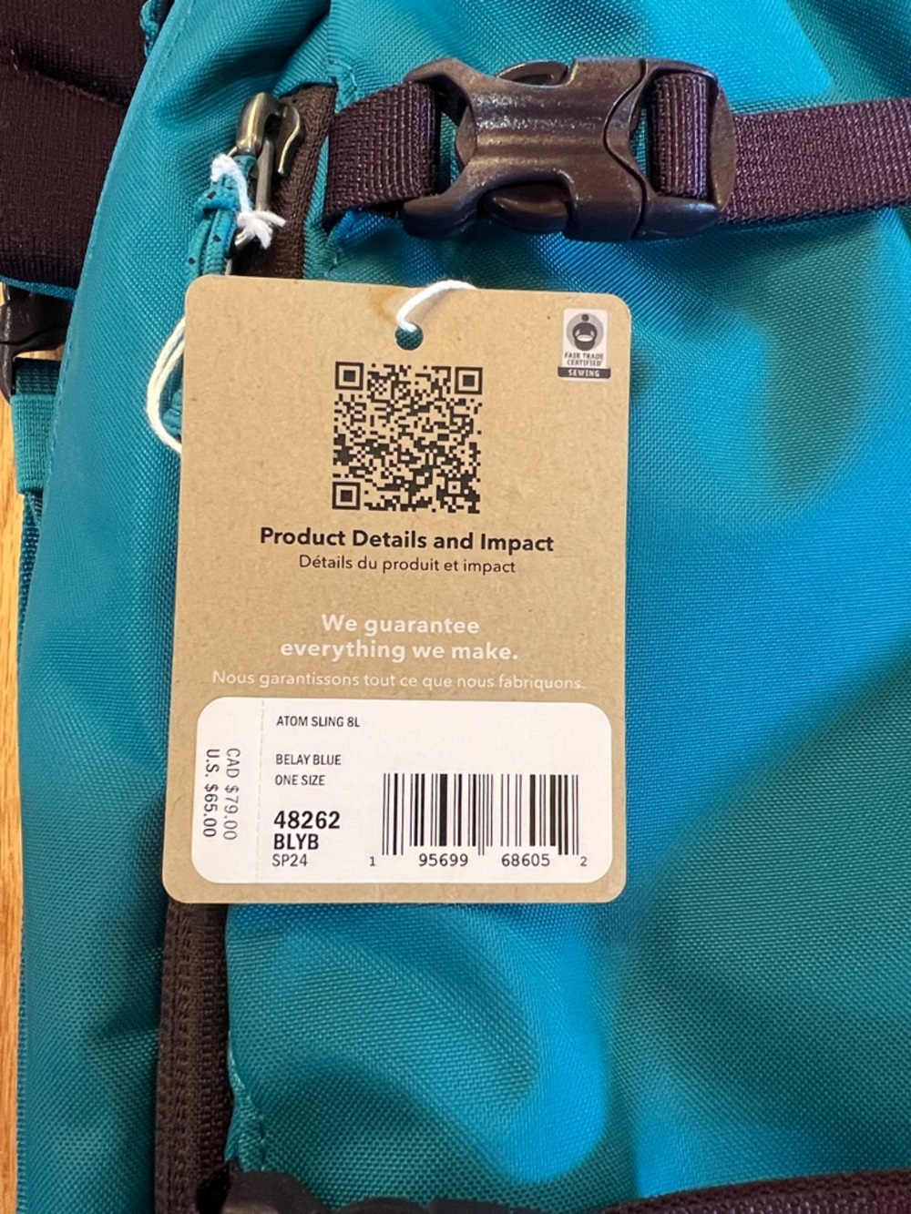 NWT Patagonia Atom Sling Bag- Belay Blue - Picture 2 of 3